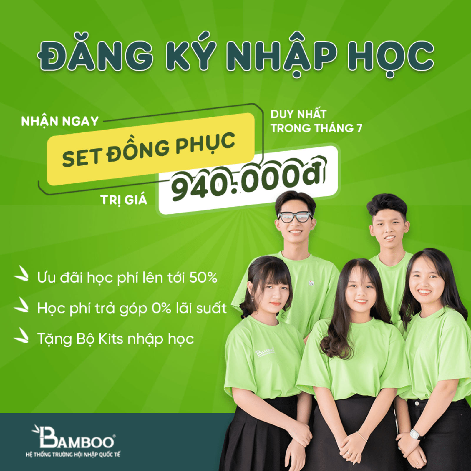 Bamboo School - Ưu đãi T72021 Khối Trung học