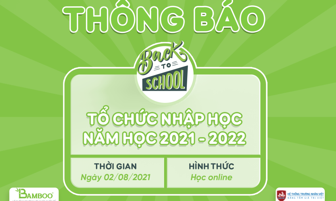 BAMBOO SCHOOL - THÔNG BÁO NHẬP HỌC KHỐI TRUNG HỌC