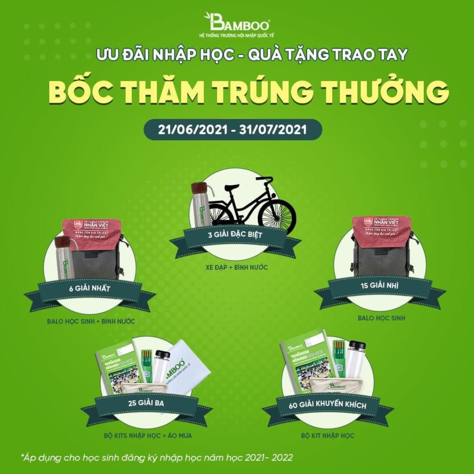 BAMBOO SCHOOL - ƯU ĐÃI NHẬP HỌC - QUÀ TẶNG TRAO TAY️