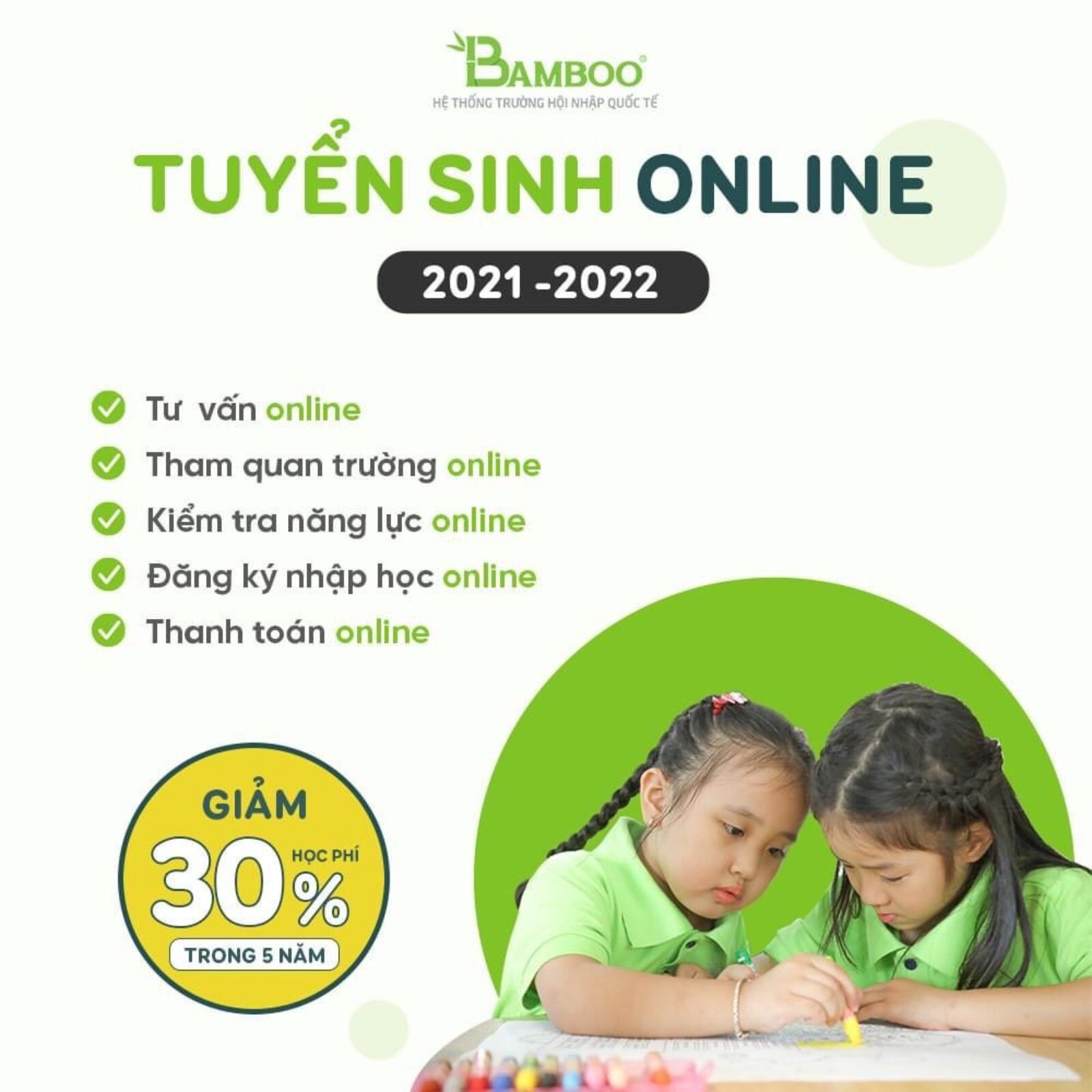 BAMBOO SCHOOL - ƯU ĐÃI TUYỂN SINH ONLINE