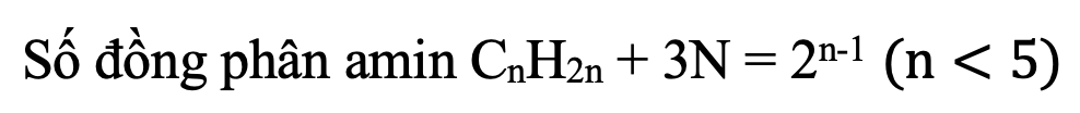 Cách tính số đồng phân amin đơn chức no