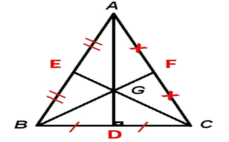 Trọng tâm của tam giác cân