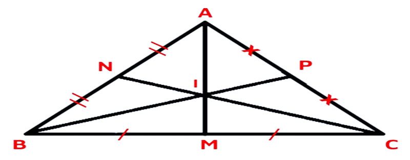 Trọng tâm của tam giác vuông cân