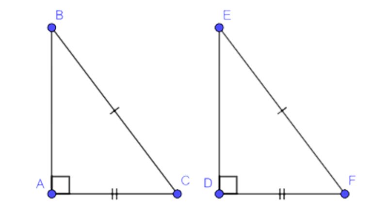 Các trường hợp bằng nhau của tam giác vuông