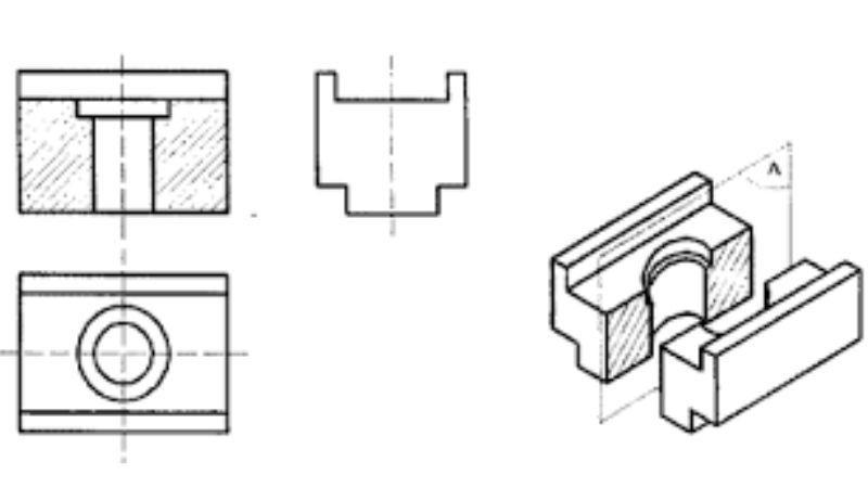 Đọc bản vẽ hình cắt A  A của ngôi nhà hai tầng Hình 153b và cho biết  1 Vị trí của mặt phẳng cắt tưởng tượng 2 Chiều cao