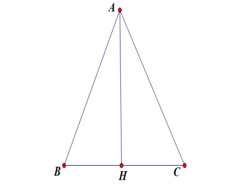 Công thức tính lối cao vô tam giác cân