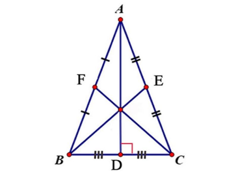 Định nghĩa lối trung tuyến nhập tam giác đặc biệt