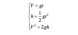 Rơi tự do: a = g = 9,8 m/s2 ; Vo = 0